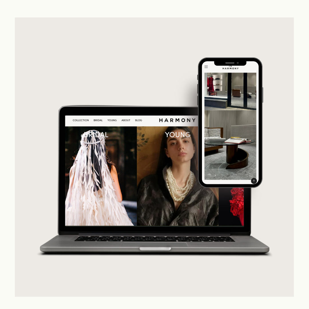 Harmony Yerevan website design by ZeroMaze Agency - laptop & smartphone mockup
