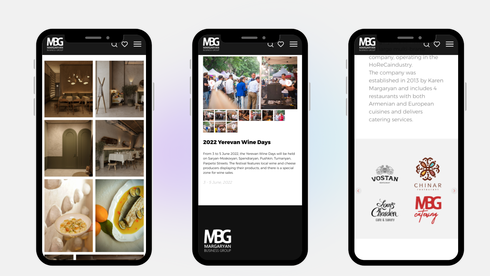Margaryan Business Group website design by ZeroMaze Agency - smartphone mockup