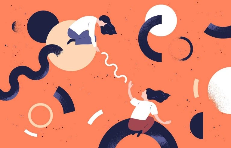 Abstract illustration of collaboration in web development